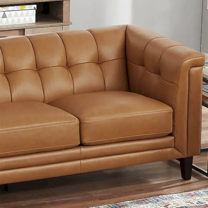 Hydeline Arvo Top Grain Leather Sofa Couch with Feather, Memory Foam and Springs