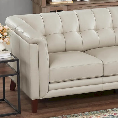 Hydeline Arvo Top Grain Leather Sofa Couch with Feather, Memory Foam and Springs