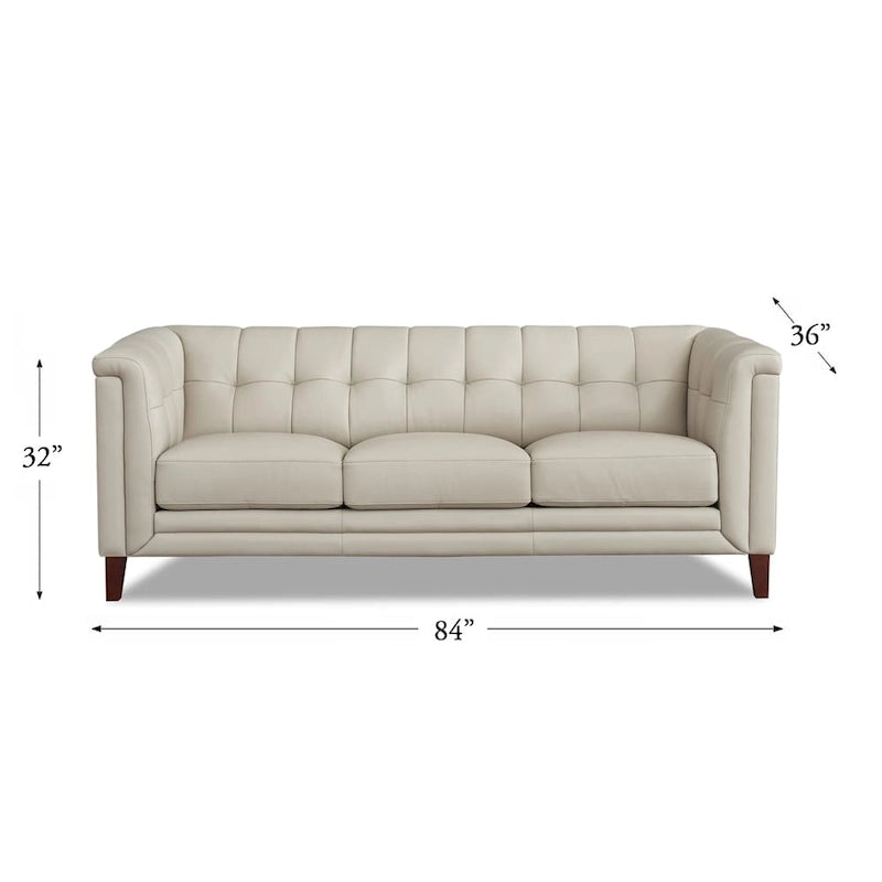 Hydeline Arvo Top Grain Leather Sofa Couch with Feather, Memory Foam and Springs