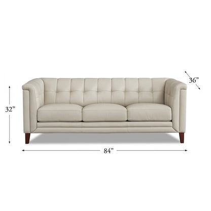 Hydeline Arvo Top Grain Leather Sofa Couch with Feather, Memory Foam and Springs