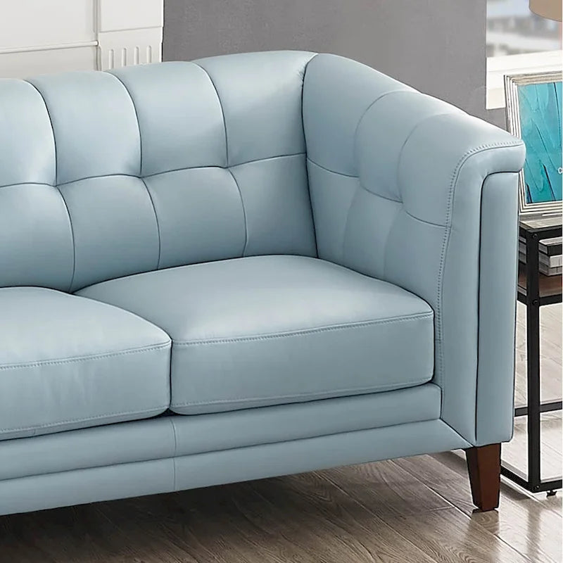 Hydeline Arvo Top Grain Leather Sofa Couch with Feather, Memory Foam and Springs