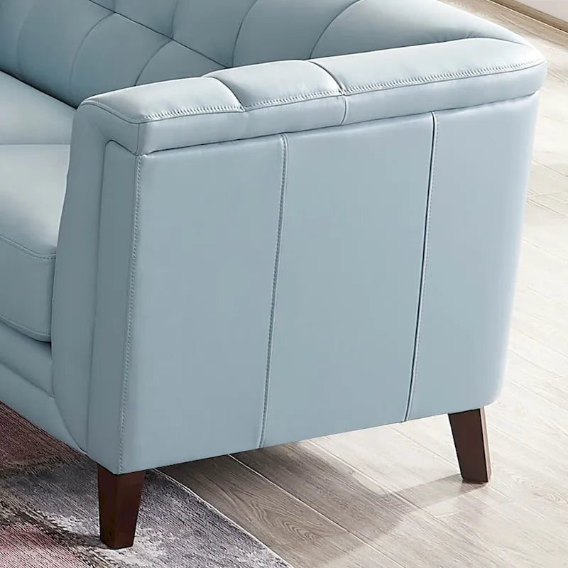 Hydeline Arvo Top Grain Leather Sofa Couch with Feather, Memory Foam and Springs