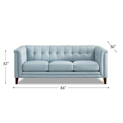Hydeline Arvo Top Grain Leather Sofa Couch with Feather, Memory Foam and Springs