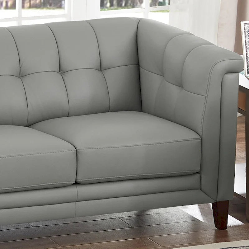 Hydeline Arvo Top Grain Leather Sofa Couch with Feather, Memory Foam and Springs
