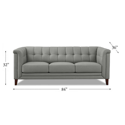 Hydeline Arvo Top Grain Leather Sofa Couch with Feather, Memory Foam and Springs