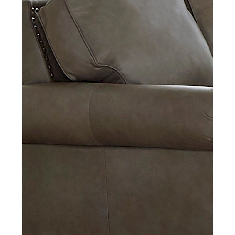 Vernon Top Grain Leather Upholstered Nailhead Trim Sleeper Sofa