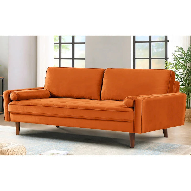 Monahan 70W Wood Frame Velvet Tufted Sofa