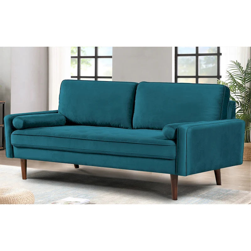 Monahan 70W Wood Frame Velvet Tufted Sofa