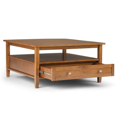 WYNDENHALL Norfolk SOLID WOOD 36 inch Wide Square Transitional Coffee Table - 36 x 36 x 18.5 - 36 x 36 x 18.5