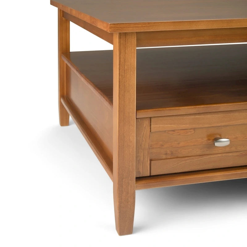 WYNDENHALL Norfolk SOLID WOOD 36 inch Wide Square Transitional Coffee Table - 36 x 36 x 18.5 - 36 x 36 x 18.5