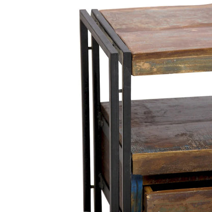 Handmade Old Reclaimed Wood TV Cabinet with Double Drawers (India) - 41 x 15.75 x 23.5