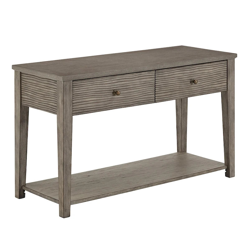 Coober Antique Grey Finish Grey Fiber Cement Sofa Table with Shelf by iNSPIRE Q Modern