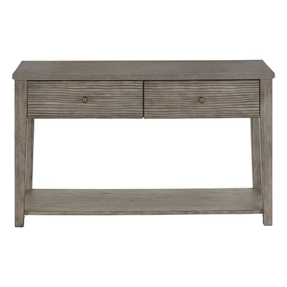 Coober Antique Grey Finish Grey Fiber Cement Sofa Table with Shelf by iNSPIRE Q Modern