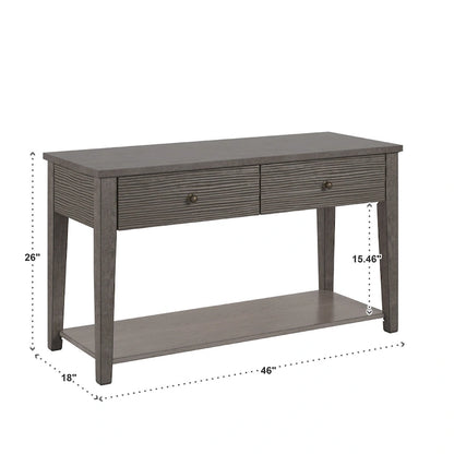Coober Antique Grey Finish Grey Fiber Cement Sofa Table with Shelf by iNSPIRE Q Modern