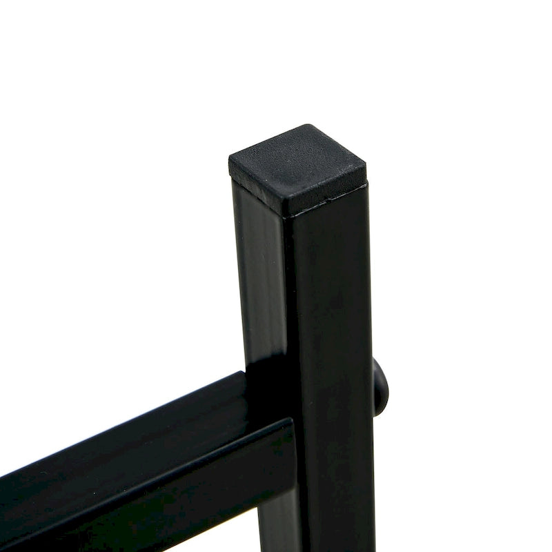 2-layer Round Tempered Glass End Table/Coffee Table with Iron Frame