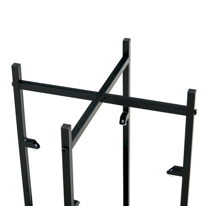 2-layer Round Tempered Glass End Table/Coffee Table with Iron Frame