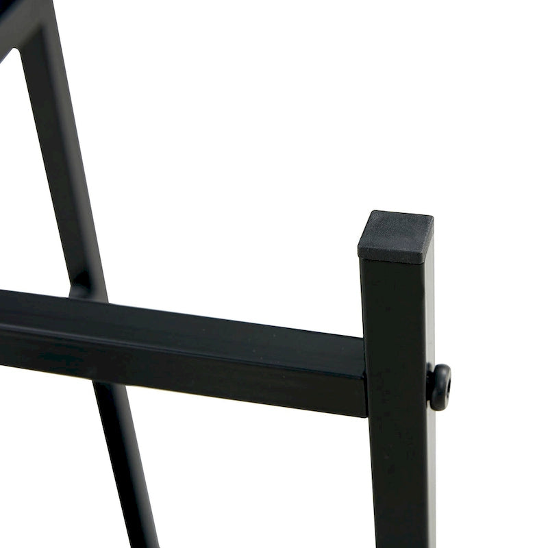 2-layer Round Tempered Glass End Table/Coffee Table with Iron Frame