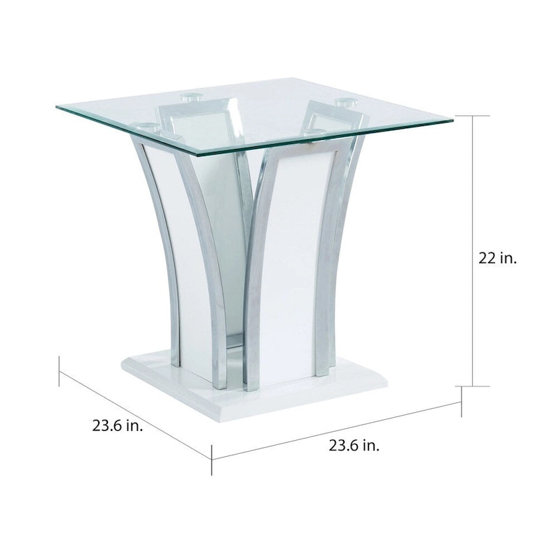 del Rio Modern Glass Top 2-Piece Accent Table Set by Furniture of America