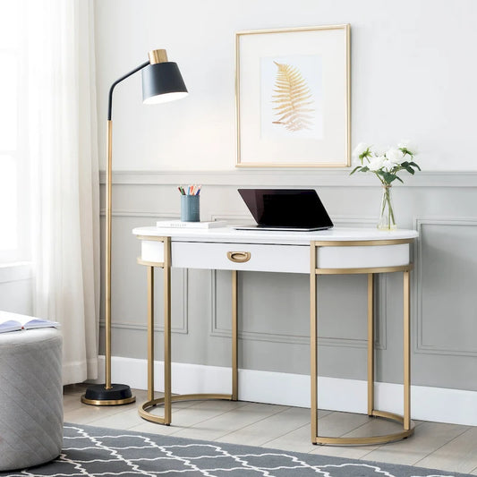 Leick Home Contemporary Oval Metal Leg Desk