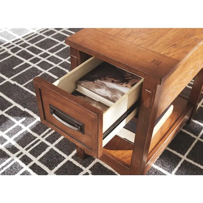 Signature Design by Ashley Breegin Brown Finish Wood Chairside End Table - 13 W x 22.13 D x 23.13 H