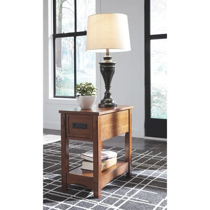 Signature Design by Ashley Breegin Brown Finish Wood Chairside End Table - 13 W x 22.13 D x 23.13 H