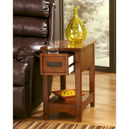 Signature Design by Ashley Breegin Brown Finish Wood Chairside End Table - 13 W x 22.13 D x 23.13 H