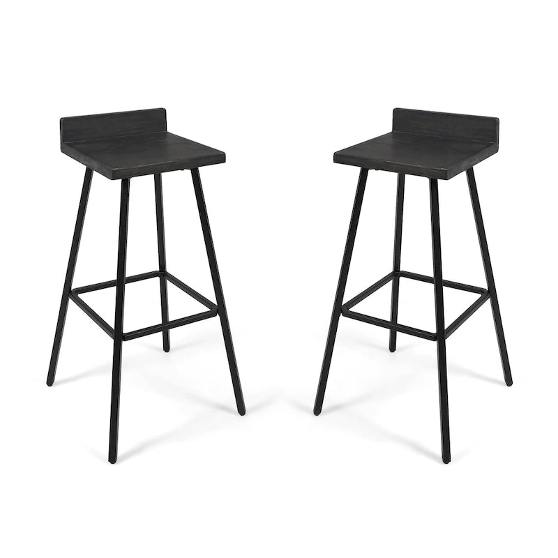Bidwell Contemporary Indoor Acacia Wood Bar Stools (Set of 2) by Christopher Knight Home