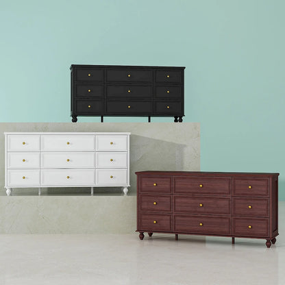 63W Wood Dresser Bedroom Storage Drawer Organizer Closet 9 Drawer