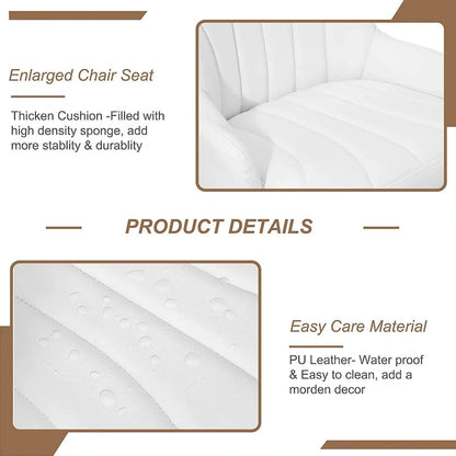 Adjustable Armless Swivel PU Leather Bar Stools Chrome Air Lift Counter Height Stools Set of 4