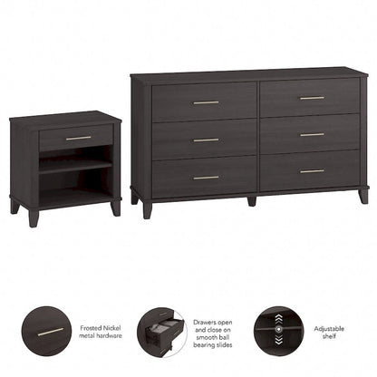 Somerset 6 Drawer Dresser and Nightstand Set by Bush Furniture