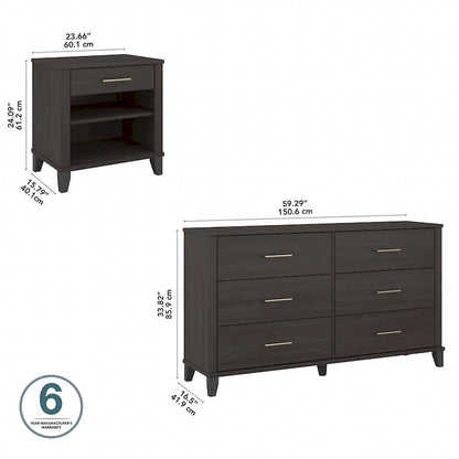 Somerset 6 Drawer Dresser and Nightstand Set by Bush Furniture
