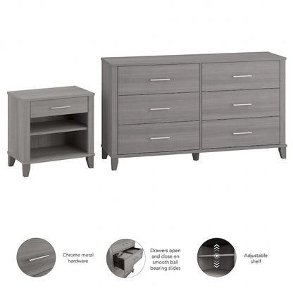 Somerset 6 Drawer Dresser and Nightstand Set by Bush Furniture