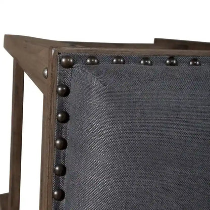 Weathered Beaten Bark Antique Pewter Metal Upholstered Console Stool - 17x17x26
