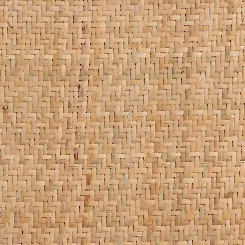Vance Mid-Century Modern Woven Rattan and Wood Counter Stool