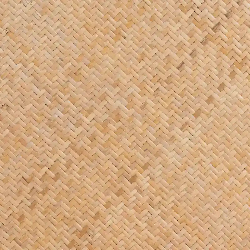 Vance Mid-Century Modern Woven Rattan and Wood Counter Stool
