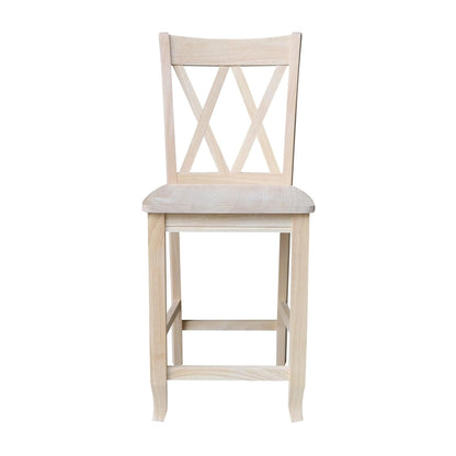 Unfinished Double X-back Stool