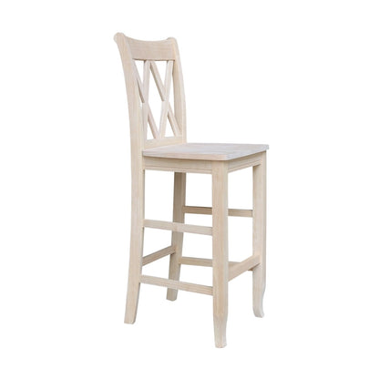 Unfinished Double X-back Stool
