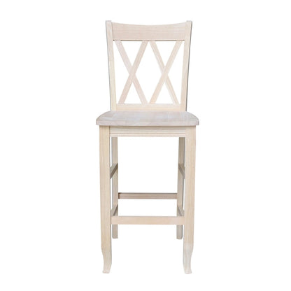 Unfinished Double X-back Stool