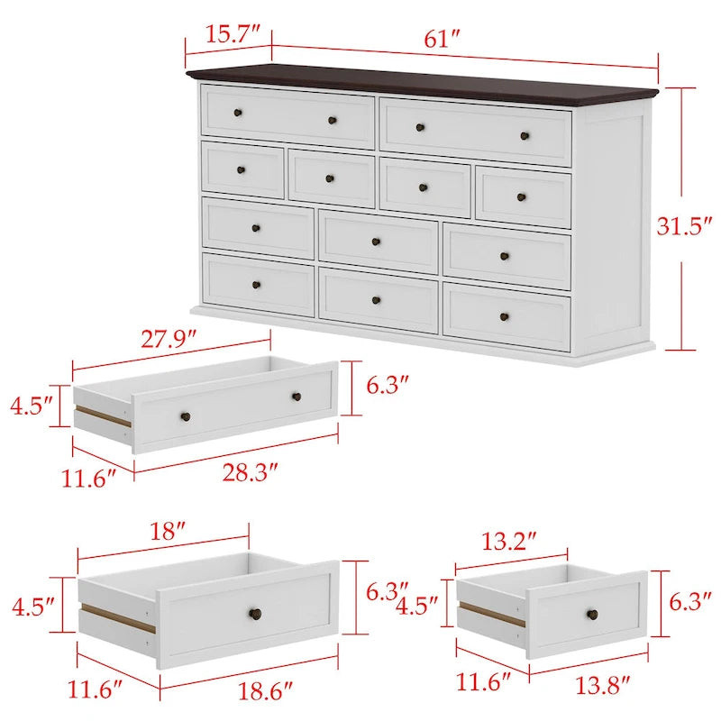 Contemporary Multi-Drawer Dresser for Stylish Storage Chest Console