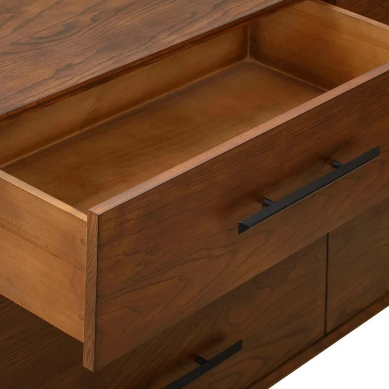 Emery Pecan 6 Drawer Wood Dresser