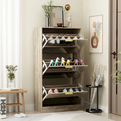 Timechee Mirrored Flip Drawer Shoe Cabinet Storage Cabinet Organizer