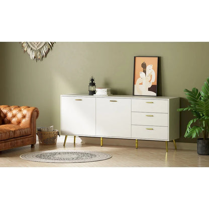 3 Drawer 69 W Chest&Dresser With Metal Handles&Legs