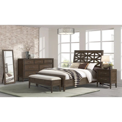 Preston Bedroom Storage Bench with Cushion, Weathered Vintage Oak