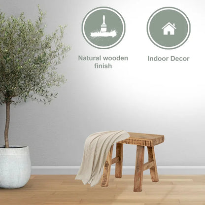 Artissance 11 in. W Rectangular Natural Wood Vintage Mini Stool - 11 W x 5 L x 9 H