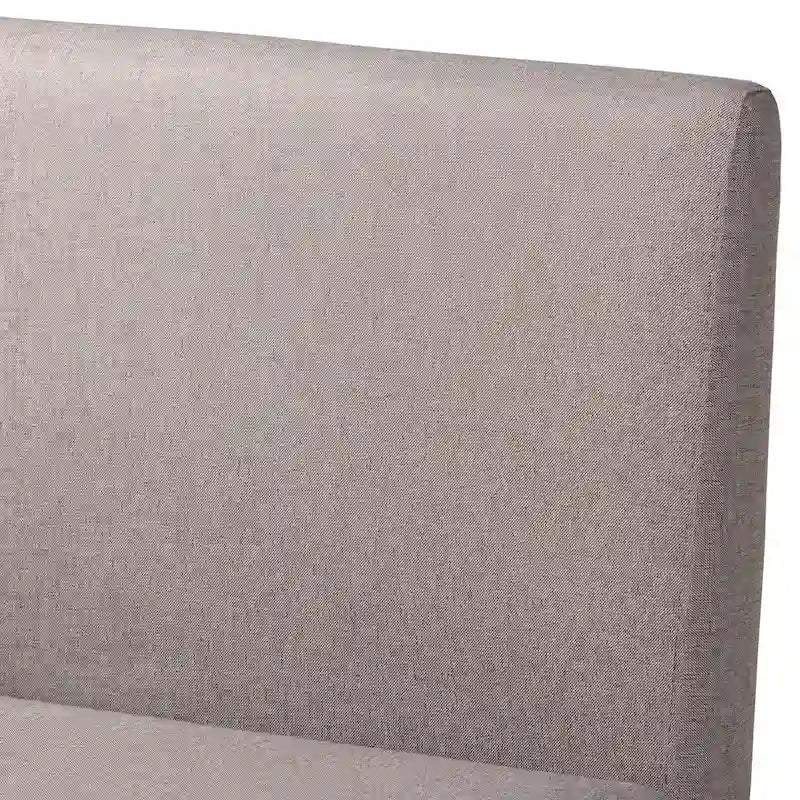 Odessa Grey Fabric and Walnut Wood 2-PC Dining Nook Banquette Set
