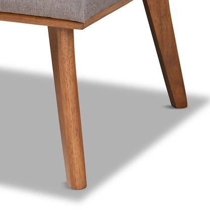 Odessa Grey Fabric and Walnut Wood 2-PC Dining Nook Banquette Set