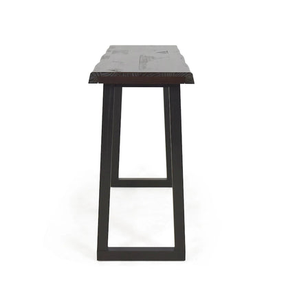 Joliet Live Edge Distressed Cherry and Ebony Console Bar Table