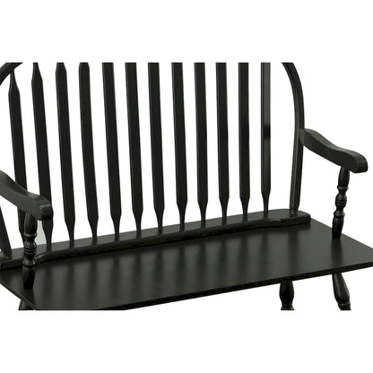 Windsor Bench Antique Black | 44" W x 41" H | 350 lb Capacity | Wood Entryway Seat