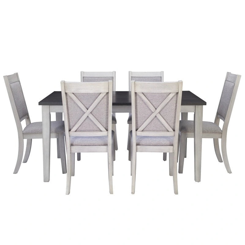 McKee 7-piece White Farmhouse Dining Set