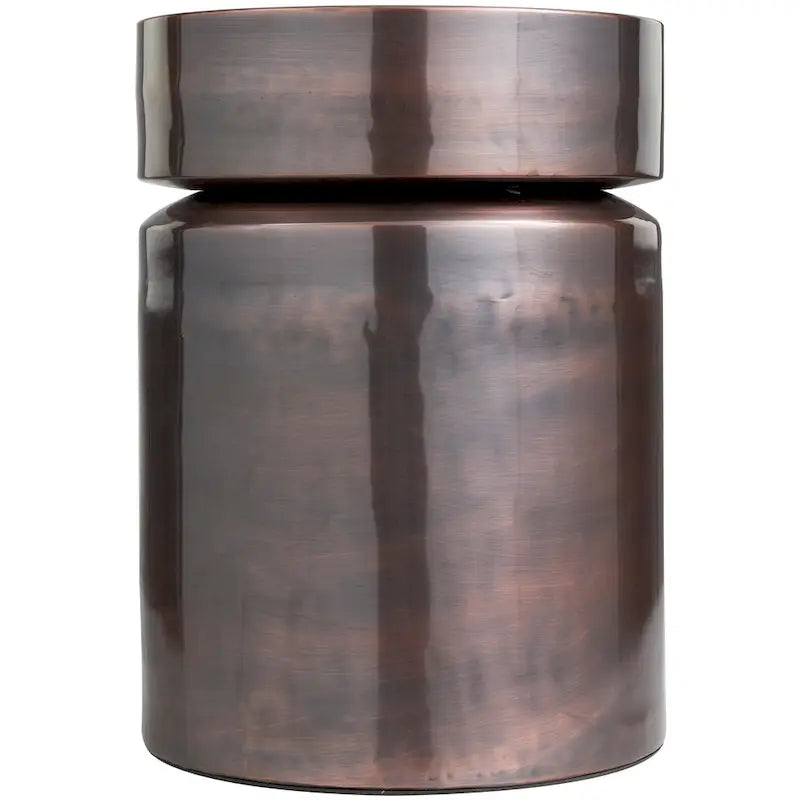 Metal Drum Accent Table - Copper or Black - Roche River Decor